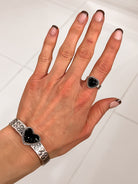 Solid Band Single Stone Ring-Statement Rings-Krush Kandy, Women's Online Fashion Boutique Located in Phoenix, Arizona (Scottsdale Area)