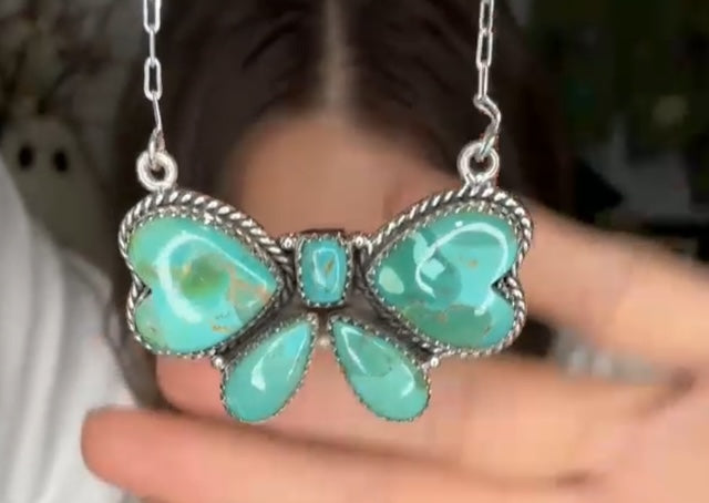 Turquoise & Multi Stone Bow Necklace-Necklaces-Krush Kandy, Women's Online Fashion Boutique Located in Phoenix, Arizona (Scottsdale Area)