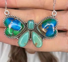 Turquoise & Multi Stone Bow Necklace-Necklaces-Krush Kandy, Women's Online Fashion Boutique Located in Phoenix, Arizona (Scottsdale Area)
