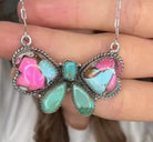 Turquoise & Multi Stone Bow Necklace-Necklaces-Krush Kandy, Women's Online Fashion Boutique Located in Phoenix, Arizona (Scottsdale Area)