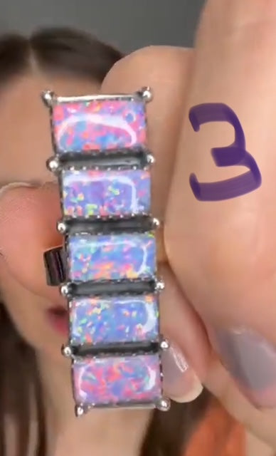 Opal Bar Cluster Stone Rings - MADE TO ORDER-Rings-Krush Kandy, Women's Online Fashion Boutique Located in Phoenix, Arizona (Scottsdale Area)