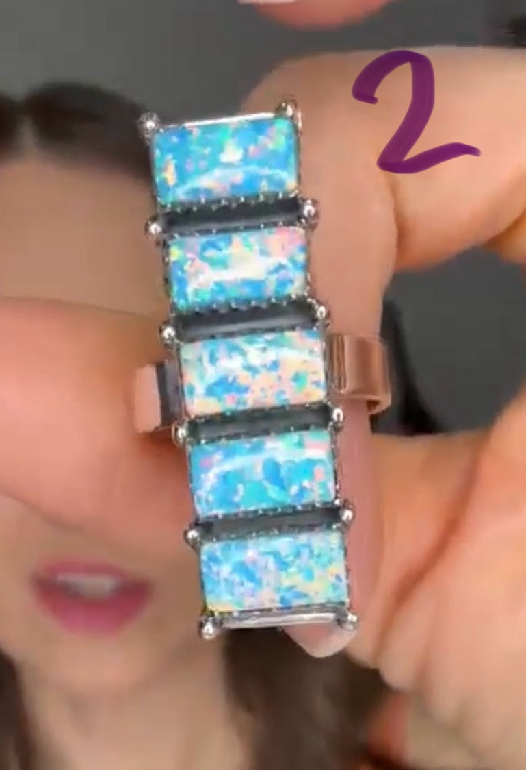 Opal Bar Cluster Stone Rings - MADE TO ORDER-Rings-Krush Kandy, Women's Online Fashion Boutique Located in Phoenix, Arizona (Scottsdale Area)