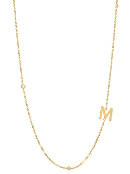 Cubic Zirconia Letter Minimalist Necklace-Necklaces-Krush Kandy, Women's Online Fashion Boutique Located in Phoenix, Arizona (Scottsdale Area)