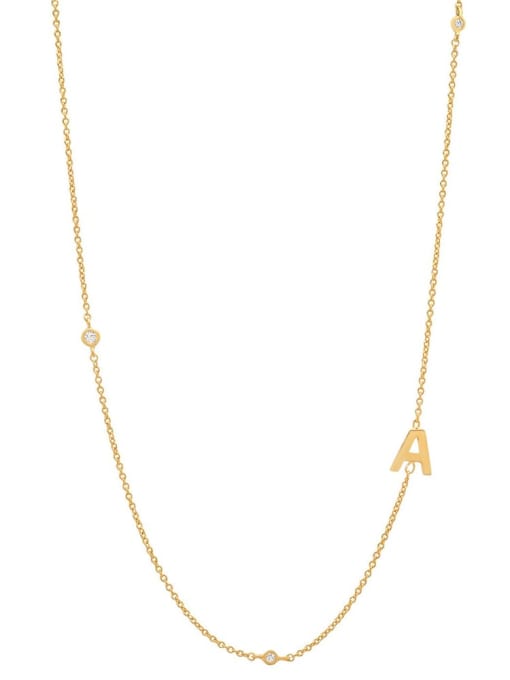 Cubic Zirconia Letter Minimalist Necklace-Necklaces-Krush Kandy, Women's Online Fashion Boutique Located in Phoenix, Arizona (Scottsdale Area)
