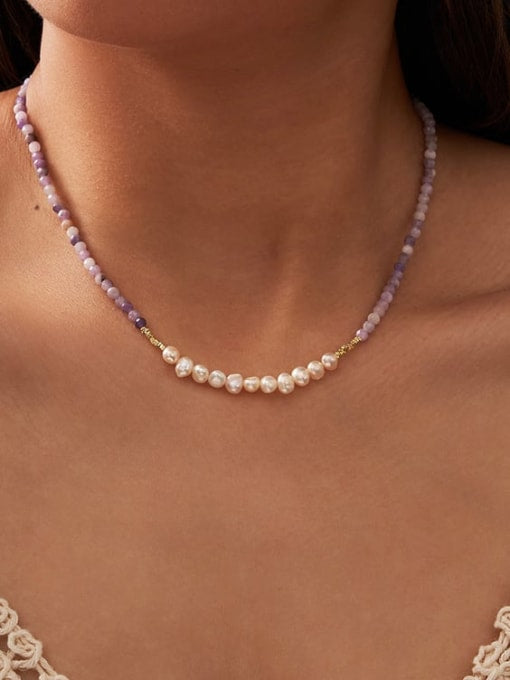 Natural Stone & Pearl Bohemian Necklace-Necklaces-Krush Kandy, Women's Online Fashion Boutique Located in Phoenix, Arizona (Scottsdale Area)