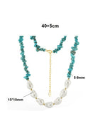Turquoise & Pearl Vintage Beaded Necklace-Necklaces-Krush Kandy, Women's Online Fashion Boutique Located in Phoenix, Arizona (Scottsdale Area)