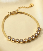 CZ Sparkly Ball and Snake Chain Bracelet-Chain Bracelets-Krush Kandy, Women's Online Fashion Boutique Located in Phoenix, Arizona (Scottsdale Area)
