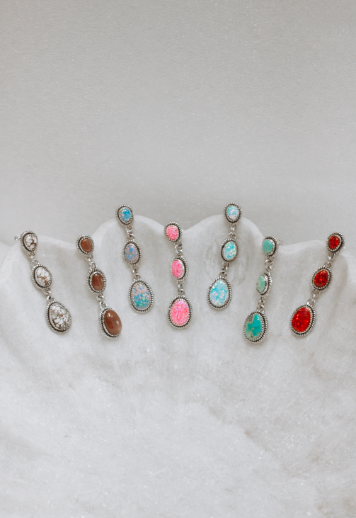 Classic Three Stone Twisted Rope Earrings-Drop Earrings-Krush Kandy, Women's Online Fashion Boutique Located in Phoenix, Arizona (Scottsdale Area)