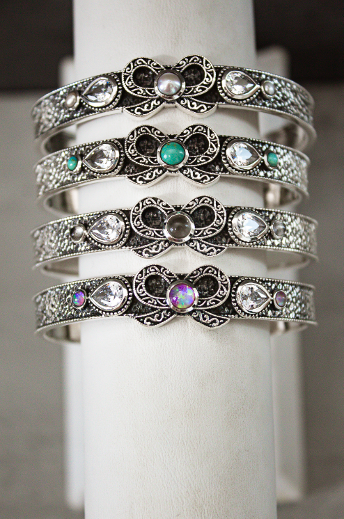 Dixie's Sterling Bow Cuff-Chain Bracelets-Krush Kandy, Women's Online Fashion Boutique Located in Phoenix, Arizona (Scottsdale Area)