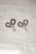 Dangle Stone Stud Bow Earrings-Stud Earrings-Krush Kandy, Women's Online Fashion Boutique Located in Phoenix, Arizona (Scottsdale Area)