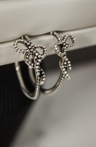Sterling Silver Tiny Studded Bow Earrings-Stud Earrings-Krush Kandy, Women's Online Fashion Boutique Located in Phoenix, Arizona (Scottsdale Area)