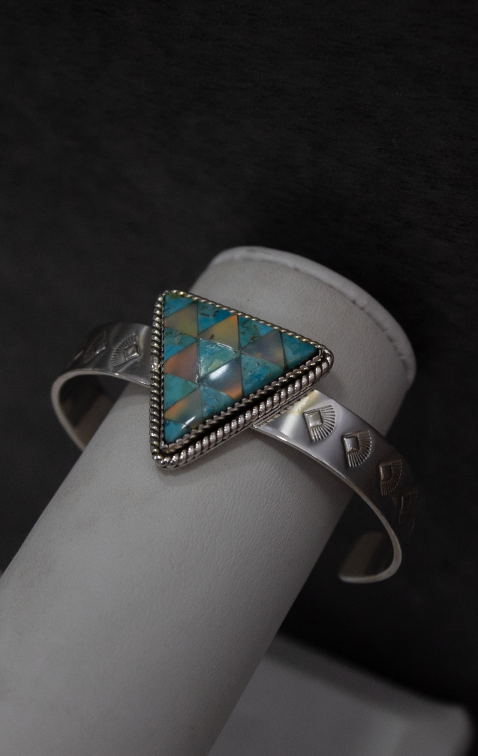 Stone Cut Sterling Stamped Cuff-Chain Bracelets-Krush Kandy, Women's Online Fashion Boutique Located in Phoenix, Arizona (Scottsdale Area)