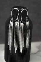 Whispering Boho Fringe Sterling Silver Earrings-Chain Earrings-Krush Kandy, Women's Online Fashion Boutique Located in Phoenix, Arizona (Scottsdale Area)