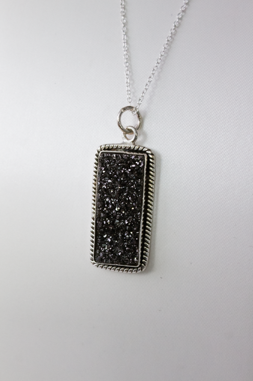 Krushed Druzy Bar Drop Necklace-Chain Necklaces-Krush Kandy, Women's Online Fashion Boutique Located in Phoenix, Arizona (Scottsdale Area)