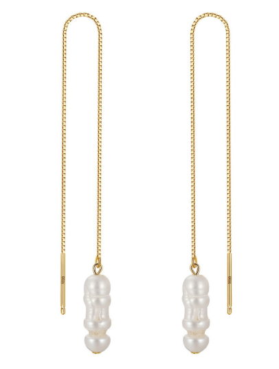 Chic Pearl Tassel Threader Earrings-Earrings-Krush Kandy, Women's Online Fashion Boutique Located in Phoenix, Arizona (Scottsdale Area)