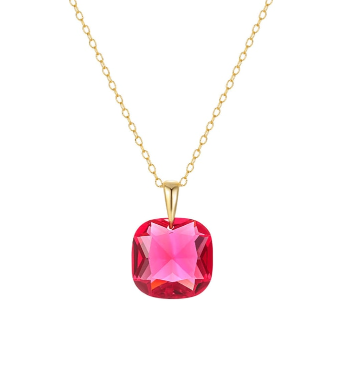 Glass Stone Square Minimalist Necklace-Necklaces-Krush Kandy, Women's Online Fashion Boutique Located in Phoenix, Arizona (Scottsdale Area)