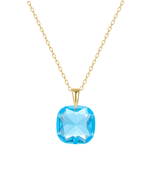 Glass Stone Square Minimalist Necklace-Necklaces-Krush Kandy, Women's Online Fashion Boutique Located in Phoenix, Arizona (Scottsdale Area)