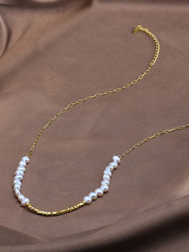 Freshwater Pearl Geometric Vintage Beaded Necklace-Necklaces-Krush Kandy, Women's Online Fashion Boutique Located in Phoenix, Arizona (Scottsdale Area)