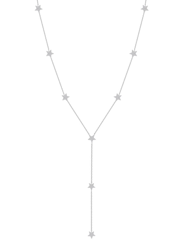 Cubic Zirconia Star Tassel Dainty Lariat Necklace-Necklaces-Krush Kandy, Women's Online Fashion Boutique Located in Phoenix, Arizona (Scottsdale Area)