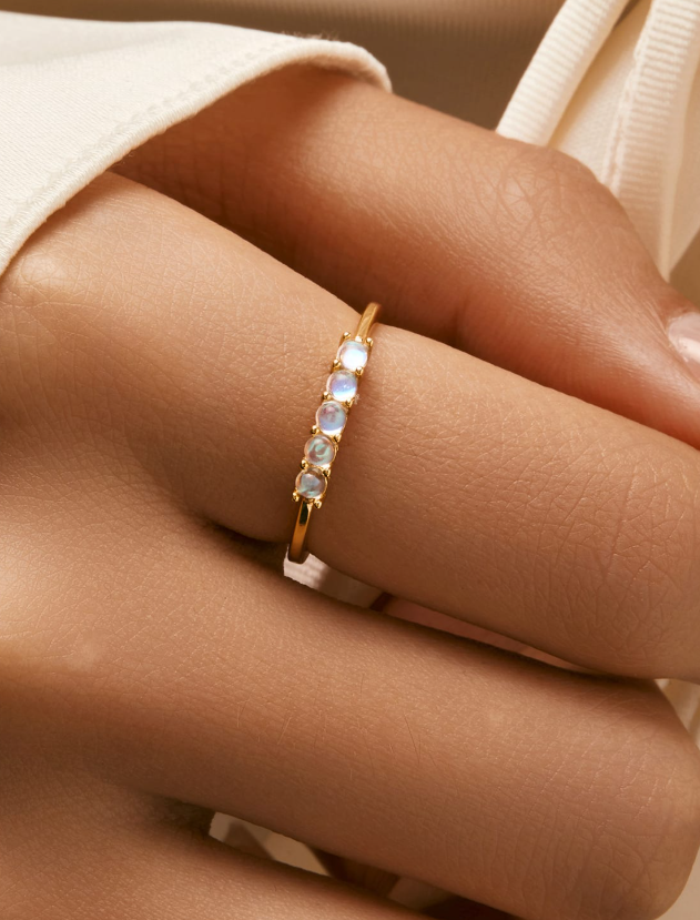Cute Opal Geometric Minimalist Band Ring-Ring-Krush Kandy, Women's Online Fashion Boutique Located in Phoenix, Arizona (Scottsdale Area)