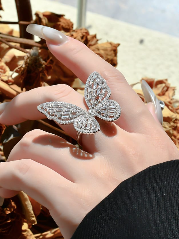 Hollow Butterfly Luxury Band Ring-Ring-Krush Kandy, Women's Online Fashion Boutique Located in Phoenix, Arizona (Scottsdale Area)