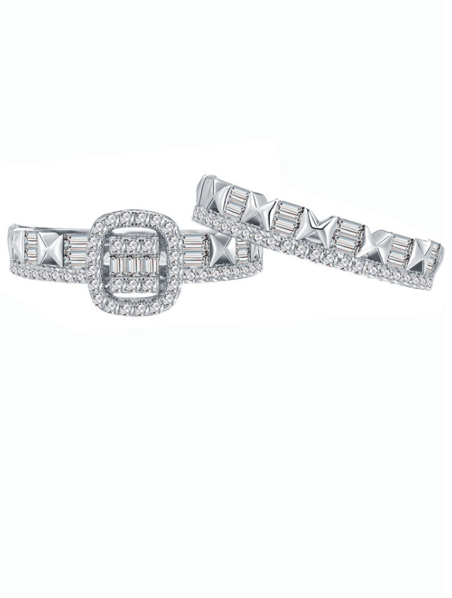 Cubic Zirconia Geometric Luxury Band Ring Set-Ring-Krush Kandy, Women's Online Fashion Boutique Located in Phoenix, Arizona (Scottsdale Area)