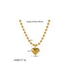 Simply Beaded Stainless Steel Heart Necklaces-Jewelry-Krush Kandy, Women's Online Fashion Boutique Located in Phoenix, Arizona (Scottsdale Area)
