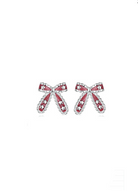 Sterling Silver Enamel Bow Minimalist Stud Earrings-Jewelry-Krush Kandy, Women's Online Fashion Boutique Located in Phoenix, Arizona (Scottsdale Area)