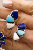 Multi Stone Half Cluster Earrings-Earrings-Krush Kandy, Women's Online Fashion Boutique Located in Phoenix, Arizona (Scottsdale Area)