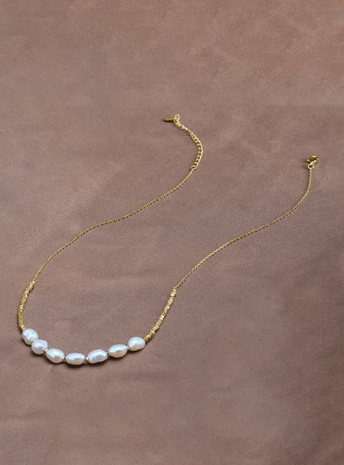 Freshwater Pearl Cluster Minimalist Necklace-Necklaces-Krush Kandy, Women's Online Fashion Boutique Located in Phoenix, Arizona (Scottsdale Area)