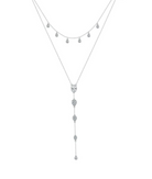 Double Layer Chain Tassel Lariat Necklace-Necklaces-Krush Kandy, Women's Online Fashion Boutique Located in Phoenix, Arizona (Scottsdale Area)