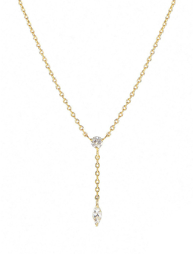 Dainty Lariat Crystal Necklace-Necklaces-Krush Kandy, Women's Online Fashion Boutique Located in Phoenix, Arizona (Scottsdale Area)