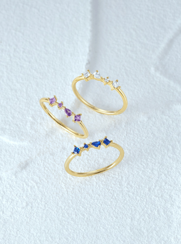 Multi Shape Cubic Zirconia Minimalist Band Ring-Earrings-Krush Kandy, Women's Online Fashion Boutique Located in Phoenix, Arizona (Scottsdale Area)