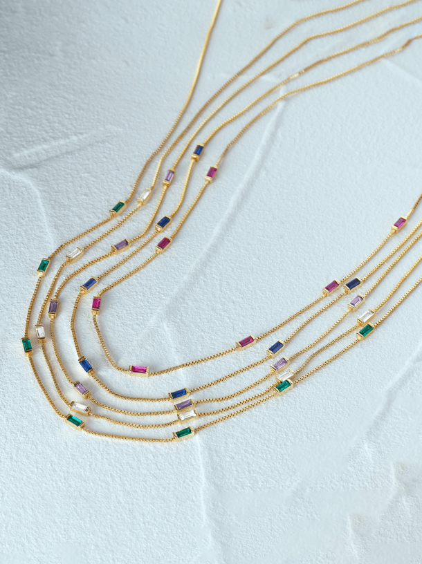 Rhinestone Geometric Minimalist Necklace-Necklaces-Krush Kandy, Women's Online Fashion Boutique Located in Phoenix, Arizona (Scottsdale Area)