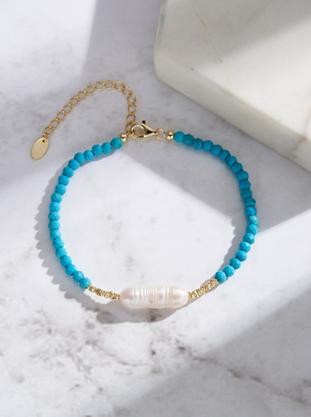 Freshwater Pearl Irregular Vintage Beaded Bracelet-Bracelets-Krush Kandy, Women's Online Fashion Boutique Located in Phoenix, Arizona (Scottsdale Area)