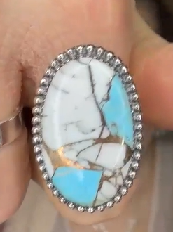 One Of A Kind Pink Turquoise Slab Rings MADE TO ORDER-Ring Sizers-Krush Kandy, Women's Online Fashion Boutique Located in Phoenix, Arizona (Scottsdale Area)