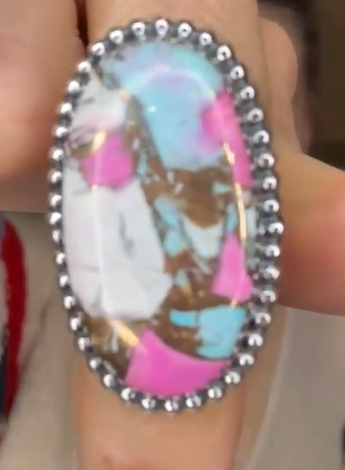 One Of A Kind Pink Turquoise Slab Rings MADE TO ORDER-Ring Sizers-Krush Kandy, Women's Online Fashion Boutique Located in Phoenix, Arizona (Scottsdale Area)