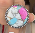 One Of A Kind Pink Turquoise Slab Rings MADE TO ORDER-Ring Sizers-Krush Kandy, Women's Online Fashion Boutique Located in Phoenix, Arizona (Scottsdale Area)