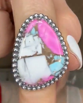 One Of A Kind Pink Turquoise Slab Rings MADE TO ORDER-Ring Sizers-Krush Kandy, Women's Online Fashion Boutique Located in Phoenix, Arizona (Scottsdale Area)