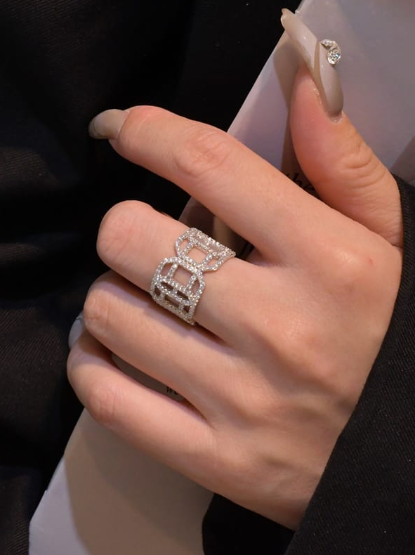Cubic Zirconia Geometric Luxury Band Ring-Ring-Krush Kandy, Women's Online Fashion Boutique Located in Phoenix, Arizona (Scottsdale Area)