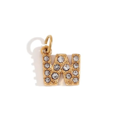 Rhinestone Letter Charm-Necklaces-Krush Kandy, Women's Online Fashion Boutique Located in Phoenix, Arizona (Scottsdale Area)