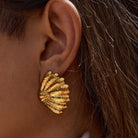 18K Gold-Plated Shell Stud Earrings-Earrings-Krush Kandy, Women's Online Fashion Boutique Located in Phoenix, Arizona (Scottsdale Area)