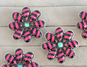 Neon Pink & Onyx Petal Perfection Ring-Ring Sizers-Krush Kandy, Women's Online Fashion Boutique Located in Phoenix, Arizona (Scottsdale Area)