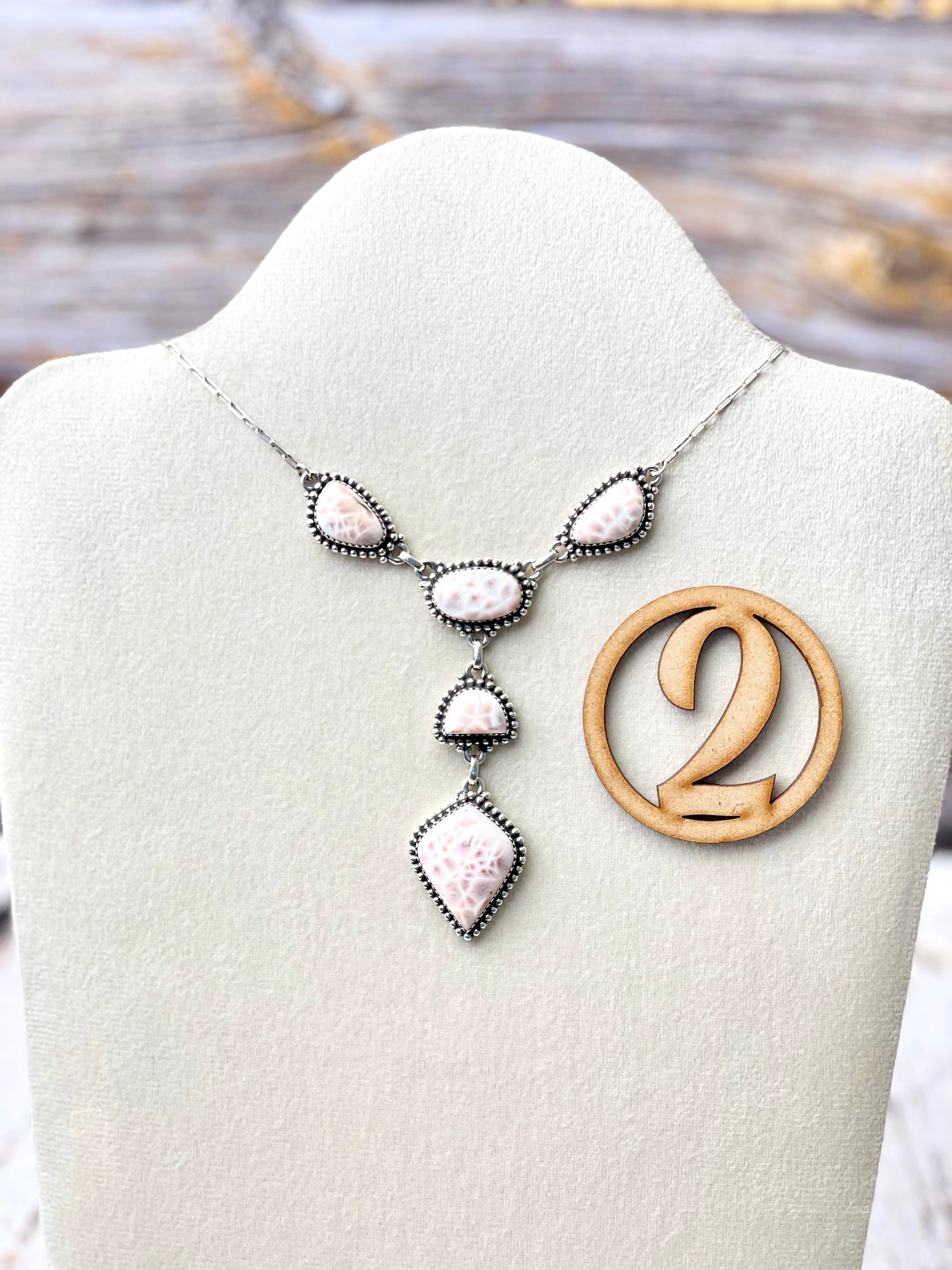 Pink Larimar Lariat Necklaces-Necklaces-Krush Kandy, Women's Online Fashion Boutique Located in Phoenix, Arizona (Scottsdale Area)