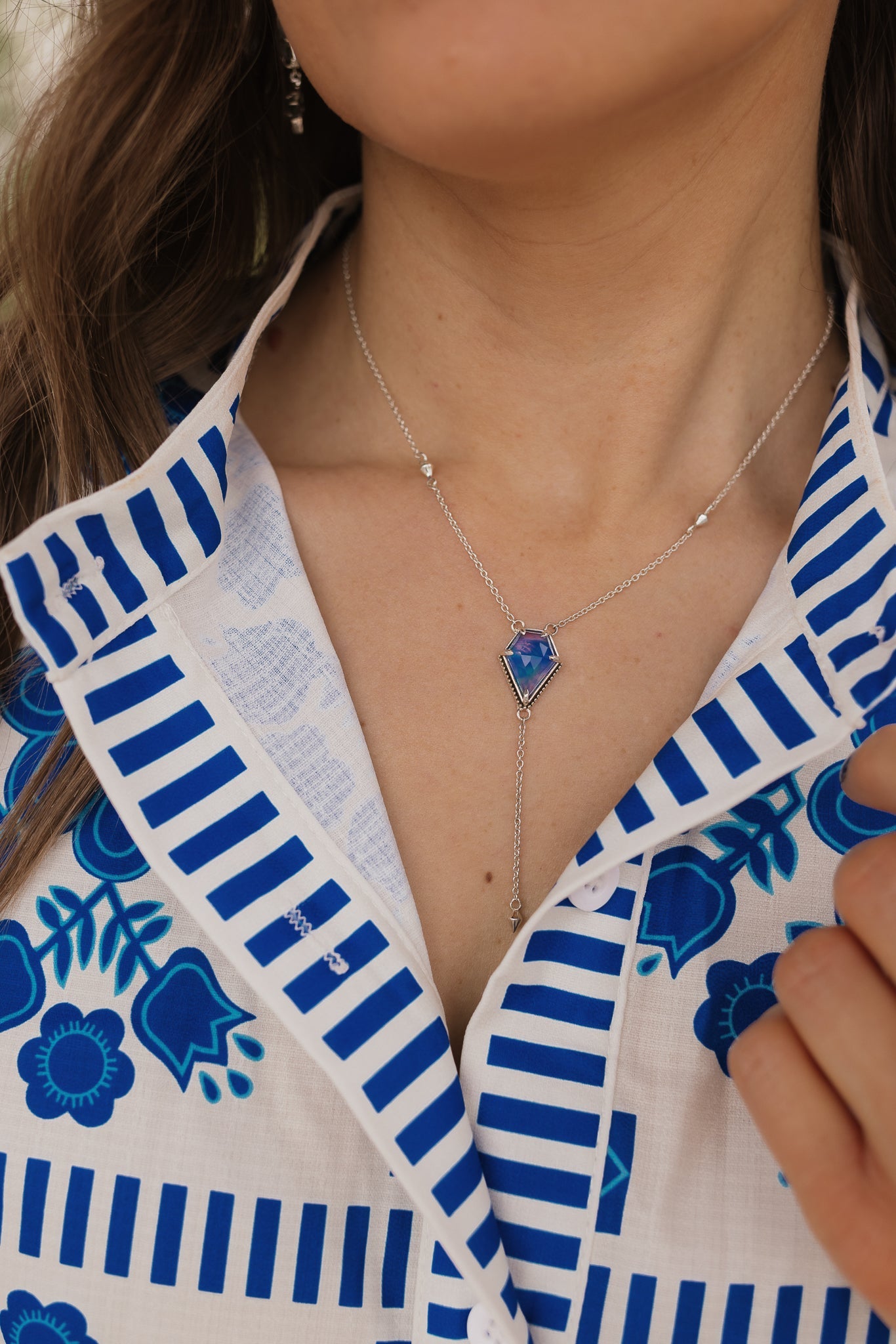 Victoria's Lariat Stone Slab Necklace-Necklaces-Krush Kandy, Women's Online Fashion Boutique Located in Phoenix, Arizona (Scottsdale Area)