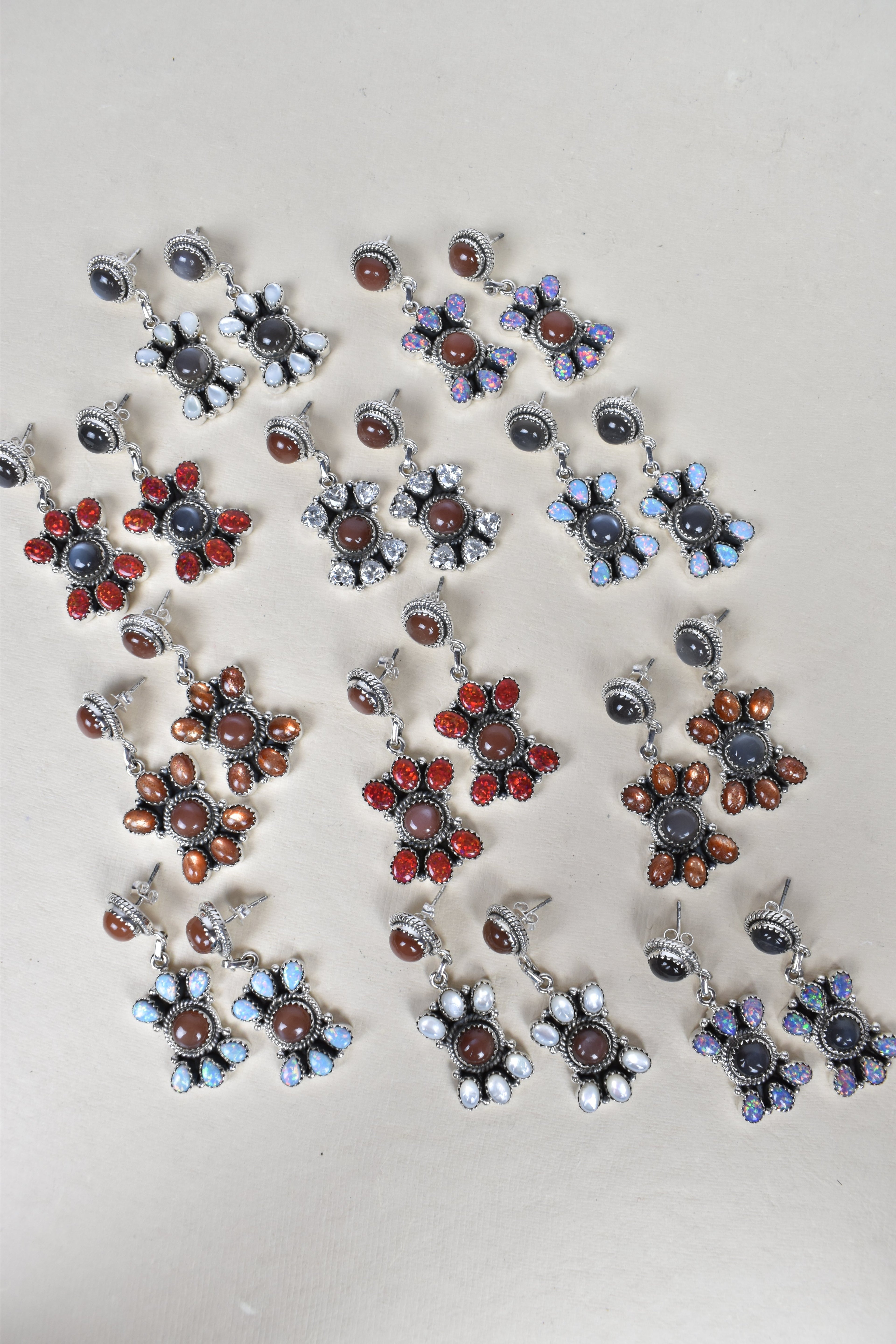 Trine Jewel Cascade Earrings-Drop Earrings-Krush Kandy, Women's Online Fashion Boutique Located in Phoenix, Arizona (Scottsdale Area)