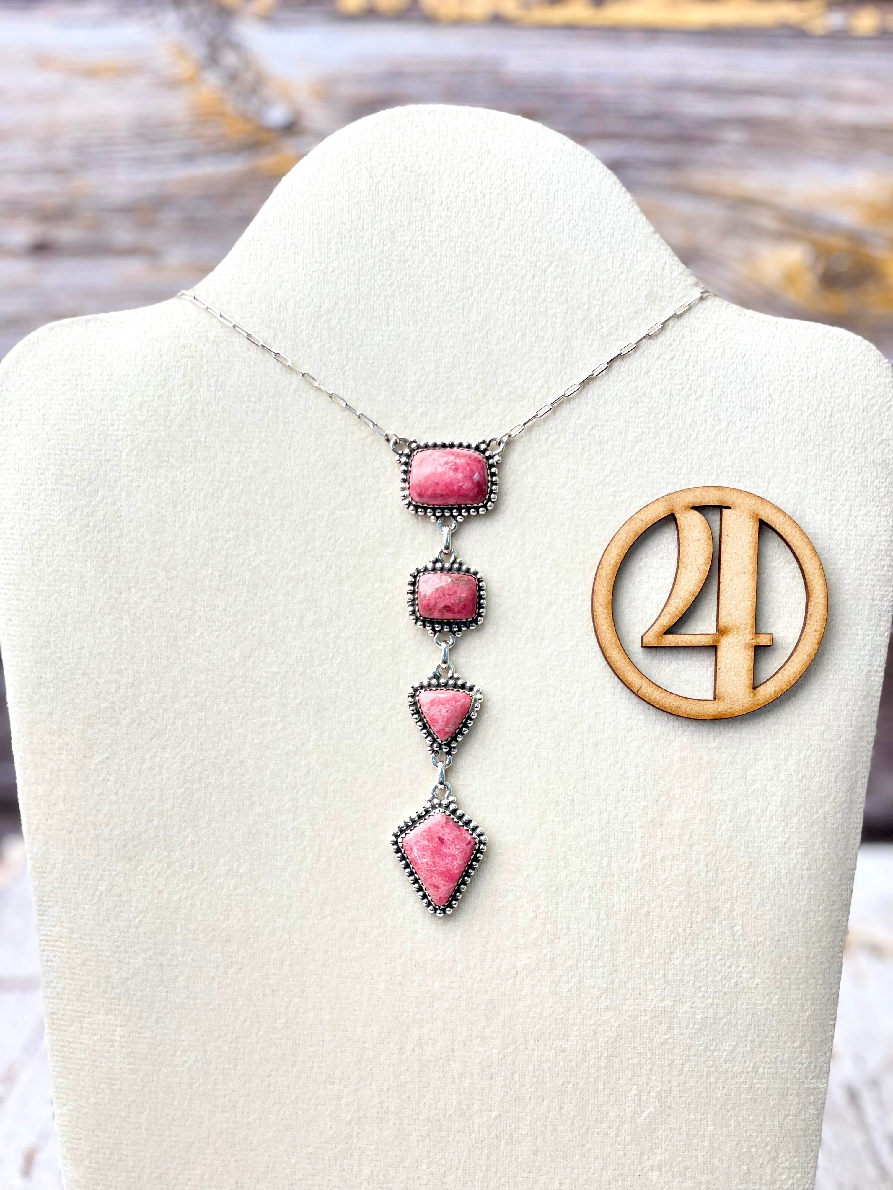 Thulite Drop Necklace-Necklaces-Krush Kandy, Women's Online Fashion Boutique Located in Phoenix, Arizona (Scottsdale Area)