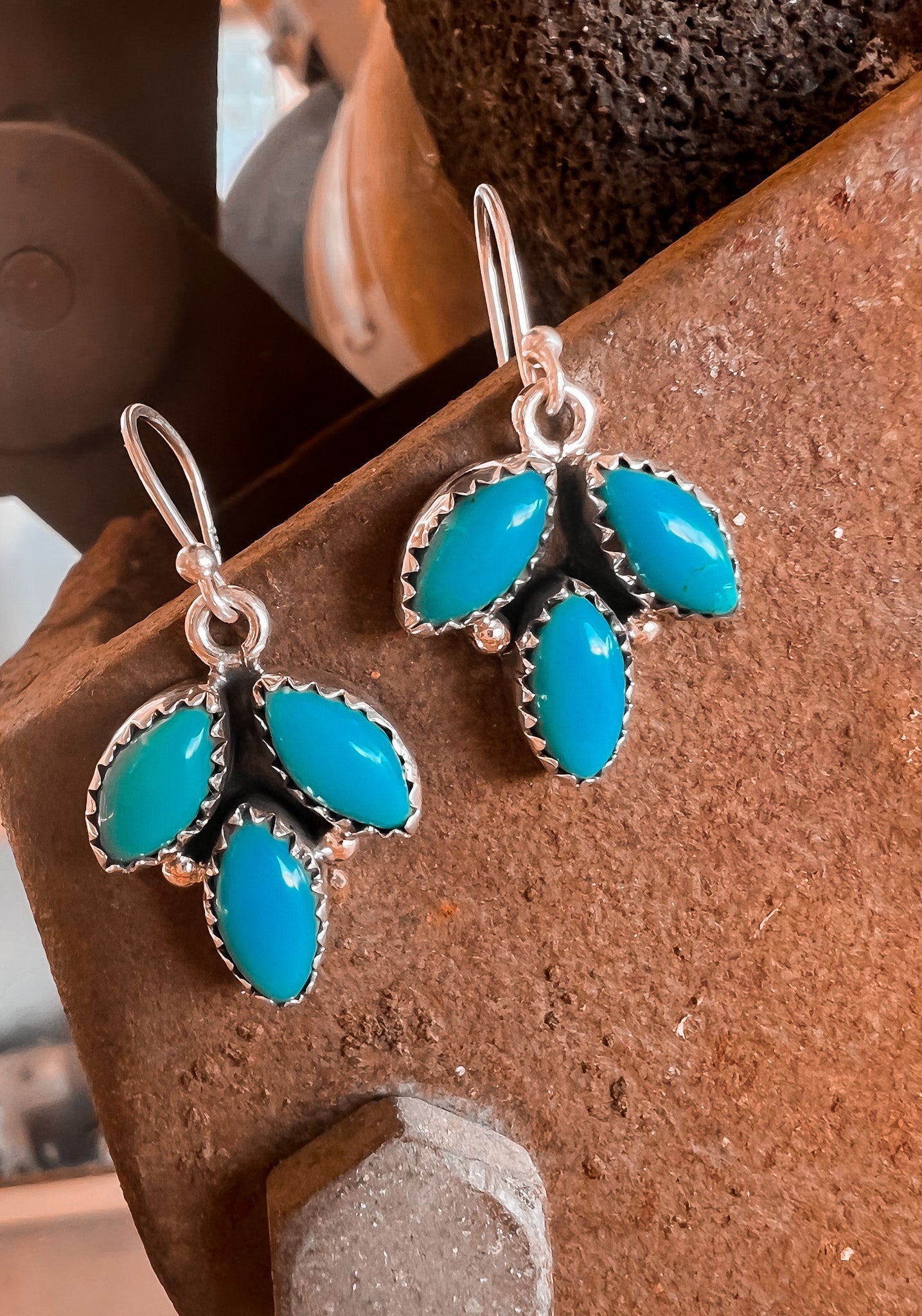 Lily Cluster Stone Sleeping Beauty Turquoise Earring-Krush Kandy, Women's Online Fashion Boutique Located in Phoenix, Arizona (Scottsdale Area)