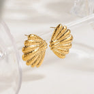 18K Gold-Plated Shell Stud Earrings-Earrings-Krush Kandy, Women's Online Fashion Boutique Located in Phoenix, Arizona (Scottsdale Area)