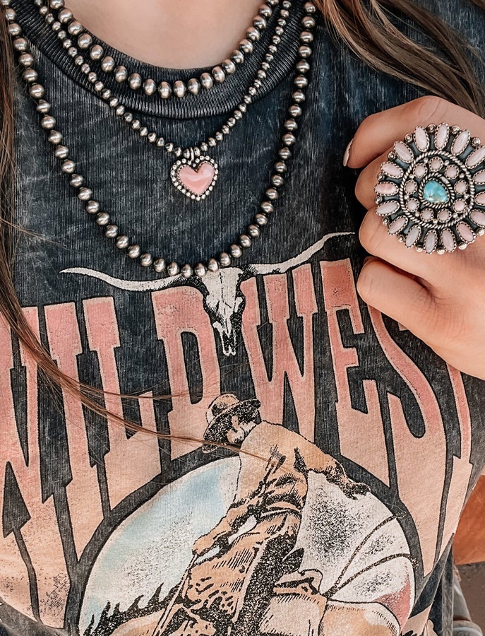 Stone Heart Desert Pearl Necklace MADE TO ORDER-Pendant Necklaces-Krush Kandy, Women's Online Fashion Boutique Located in Phoenix, Arizona (Scottsdale Area)